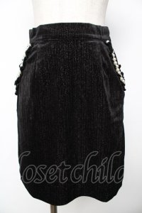 axes femme POETIQUE / ベロアミニスカート M 黒 Y-25-11-24-123-AX-SK-SZ-ZI