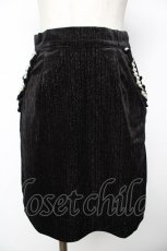 画像1: axes femme POETIQUE / ベロアミニスカート M 黒 Y-25-11-24-123-AX-SK-SZ-ZI (1)