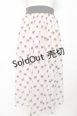 evelyn / リボン柄シアー重ねスカート  ピンク Y-25-11-24-127-LO-SK-SZ-ZY