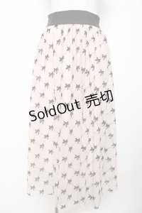 evelyn / リボン柄シアー重ねスカート  ピンク Y-25-11-24-127-LO-SK-SZ-ZY