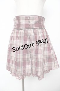 axes femme / チェックショートパンツ  ワイン Y-25-11-24-128-AX-PA-SZ-ZI