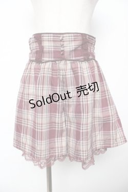 画像1: axes femme / チェックショートパンツ  ワイン Y-25-11-24-128-AX-PA-SZ-ZI