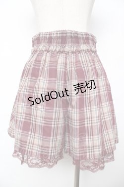 画像2: axes femme / チェックショートパンツ  ワイン Y-25-11-24-128-AX-PA-SZ-ZI