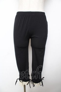 画像1: axes femme / 裾レースレギンスパンツ M 黒 Y-25-11-24-130-AX-PA-SZ-ZY