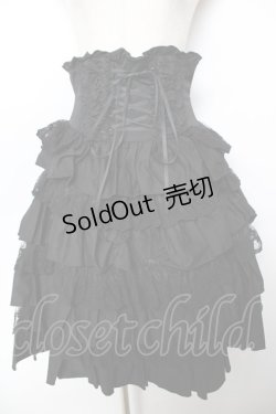 画像1: ATELIER PIERROT / Layered Petals Corset Skirt  ブラック Y-25-11-24-131-EL-SK-SZ-ZY