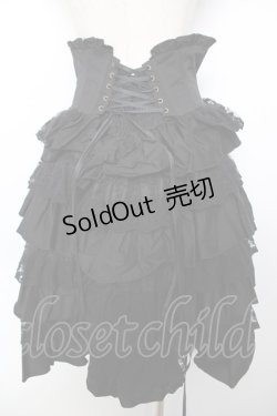 画像2: ATELIER PIERROT / Layered Petals Corset Skirt  ブラック Y-25-11-24-131-EL-SK-SZ-ZY