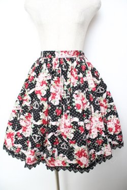 画像1: BABY, THE STARS SHINE BRIGHT / シュガーブーケスカート  黒 Y-25-11-24-132-BA-SK-SZ-ZY