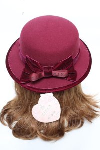 m petit by misako / NINA'Sコラボリボンカンカン帽  ワイン Y-25-11-24-014-LO-AC-SZ-ZY