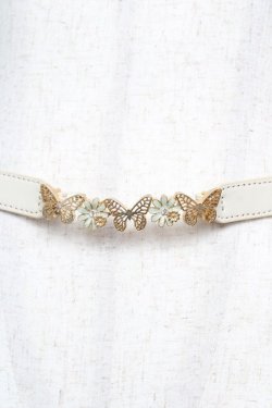 画像2: axes femme / 蝶バックル細ベルト  生成り Y-25-11-24-017-AX-ZA-SZ-ZY