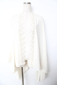 axes femme / バラ釦付UVイレヘムポンチョ 750×710 生成り Y-25-11-24-036-AX-TO-SZ-ZI