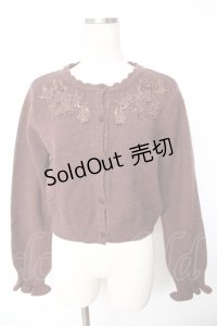 m petit by misako / AM バラレースニットカーディガン M 中茶 Y-25-11-24-038-LO-TO-SZ-ZY