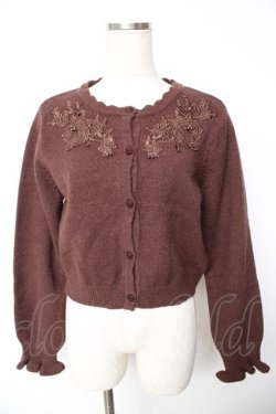 画像1: m petit by misako / AM バラレースニットカーディガン M 中茶 Y-25-11-24-038-LO-TO-SZ-ZY