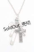 SEX POT ReVeNGe / 十字×安ピンネックレス  シルバー Y-25-11-26-001-SP-AC-SZ-ZY