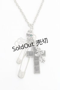 SEX POT ReVeNGe / 十字×安ピンネックレス  シルバー Y-25-11-26-001-SP-AC-SZ-ZY