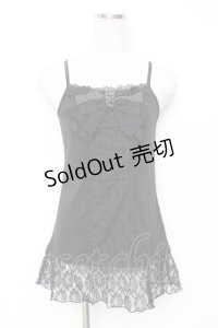 axes femme / /レースリボンキャミソール M 黒 Y-25-11-26-029-AX-TO-SZ-ZY