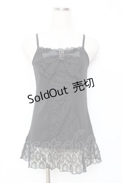 画像1: axes femme / /レースリボンキャミソール M 黒 Y-25-11-26-029-AX-TO-SZ-ZY