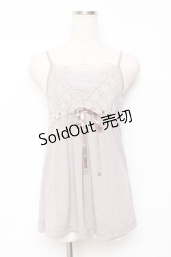 画像1: axes femme / はしごレースリボンキャミソール M ラベンダー Y-25-11-26-030-AX-TO-SZ-ZY