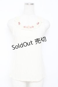 axes femme / ガーデンフリルレースタンク M 生成り Y-25-11-26-033-AX-TO-SZ-ZY