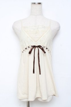 画像1: axes femme / はしごレースリボンキャミソール M 生成り Y-25-11-26-035-AX-TO-SZ-ZY