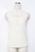 axes femme / /ビジュー×レースタンクトップ M 生成り Y-25-11-26-036-AX-TO-SZ-ZY