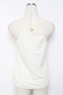 画像2: axes femme / /ビジュー×レースタンクトップ M 生成り Y-25-11-26-036-AX-TO-SZ-ZY