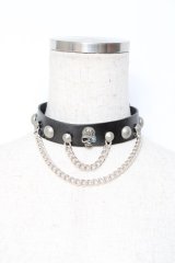 SEX POT ReVeNGe / スカルスタッズチョーカー  黒 Y-25-11-26-006-SP-AC-SZ-ZY