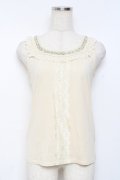 axes femme / ビーズラインタンクトップ M 生成り Y-25-11-26-040-AX-BL-SZ-ZY