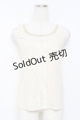 axes femme / ビーズラインタンクトップ M 生成り Y-25-11-26-040-AX-BL-SZ-ZY