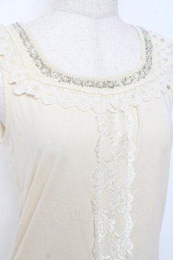 画像3: axes femme / ビーズラインタンクトップ M 生成り Y-25-11-26-040-AX-BL-SZ-ZY