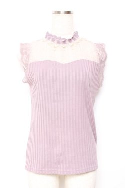 画像1: axes femme / パールデザインビスチェプルオーバー M ラベンダー Y-25-11-26-042-AX-TO-SZ-ZY