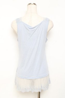 画像2: axes femme / 裾レースホルター付きタンクトップ M サックス Y-25-11-26-043-AX-TO-SZ-ZY