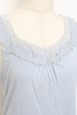 画像3: axes femme / 裾レースホルター付きタンクトップ M サックス Y-25-11-26-043-AX-TO-SZ-ZY