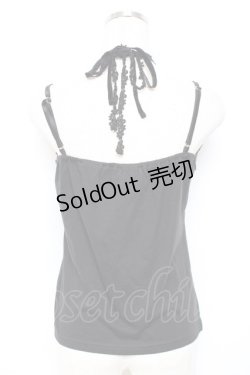 画像2: axes femme / ホルター付コサージュキャミ  黒 Y-25-11-26-044-AX-TO-SZ-ZY