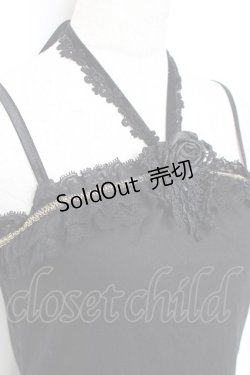 画像3: axes femme / ホルター付コサージュキャミ  黒 Y-25-11-26-044-AX-TO-SZ-ZY