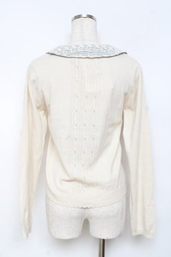 画像2: axes femme / ストライプ襟付きカーディガン M 生成り Y-25-11-26-048-AX-TO-SZ-ZY