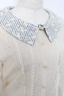 画像3: axes femme / ストライプ襟付きカーディガン M 生成り Y-25-11-26-048-AX-TO-SZ-ZY