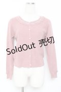axes femme / パール配色ワッフルニットカーディガン M ピンク Y-25-11-26-049-AX-TO-SZ-ZY