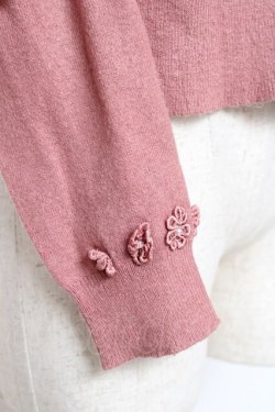 画像4: axes femme / パール配色ワッフルニットカーディガン M ピンク Y-25-11-26-049-AX-TO-SZ-ZY