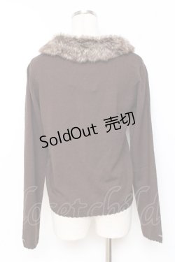 画像2: axes femme / 袖刺繍ファーティペ付きカーディガン M 茶 Y-25-11-26-050-AX-TO-SZ-ZY