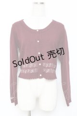 axes femme / メロディー刺繍カーディガン M ワイン Y-25-11-26-051-AX-TO-SZ-ZY