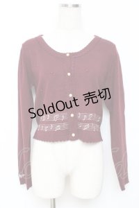 axes femme / メロディー刺繍カーディガン M ワイン Y-25-11-26-051-AX-TO-SZ-ZY