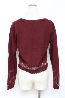 画像2: axes femme / メロディー刺繍カーディガン M ワイン Y-25-11-26-051-AX-TO-SZ-ZY