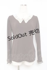 axes femme / 襟付き巻きバラプルオーバー M 茶 Y-25-11-26-053-AX-TO-SZ-ZY