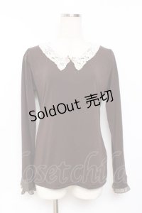 axes femme / 襟付き巻きバラプルオーバー M 茶 Y-25-11-26-053-AX-TO-SZ-ZY