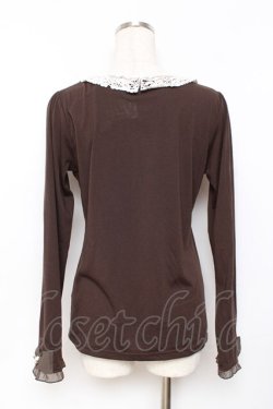 画像2: axes femme / 襟付き巻きバラプルオーバー M 茶 Y-25-11-26-053-AX-TO-SZ-ZY