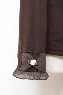 画像3: axes femme / 襟付き巻きバラプルオーバー M 茶 Y-25-11-26-053-AX-TO-SZ-ZY