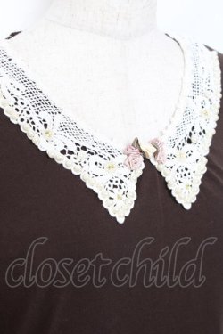 画像4: axes femme / 襟付き巻きバラプルオーバー M 茶 Y-25-11-26-053-AX-TO-SZ-ZY