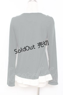 画像2: axes femme / 音符刺繍ブラウス M Dグリーン Y-25-11-26-054-AX-BL-SZ-ZY