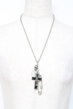 画像2: SEX POT ReVeNGe / 十字×安ピンネックレス  シルバー Y-25-11-26-001-SP-AC-SZ-ZY