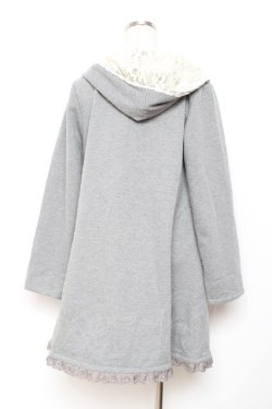 画像2: axes femme / ビットフードレースアカーディガン M グレー Y-25-11-26-056-AX-TO-SZ-ZY